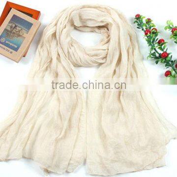 Cheap Promotional Cream Beach Voile Scarf