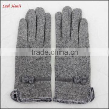 ladies winter wholesale grey woolen top hand gloves