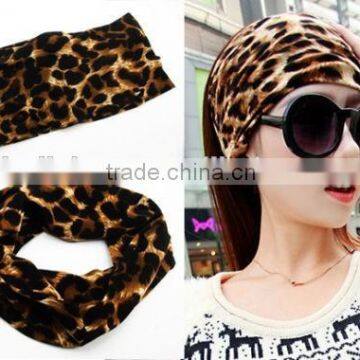 2015 New Style Elastic Hairband Fashion Leopard Printed Women Headband Headwrap