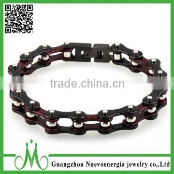 Bicycle Chain Bracelet Stainless Steel Cool Men's Bangle Black Red