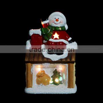 2016 New Design LED Ceramic Miniature Christmas Village Night Light Houses