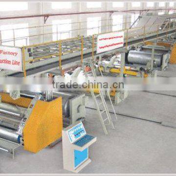 Steam heating corrugated cardboard productin line