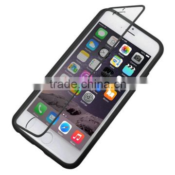 Horizontal Flip Touch Screen Frosted TPU Protection Case for iPhone 6