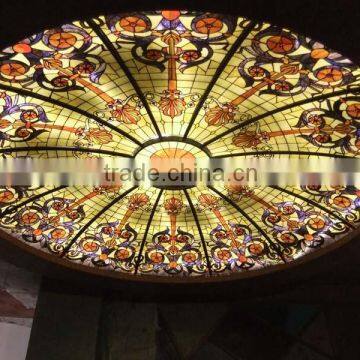 Cathedral Safety Digital Printed Glass price for stained glass interior ceiling domes Laminated Glass Skylight