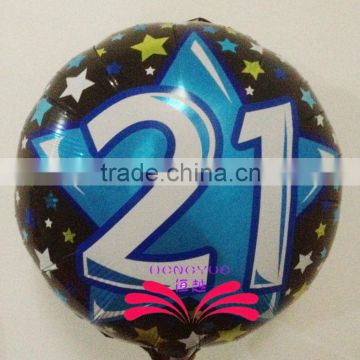 18inch NO 21 foil balloon