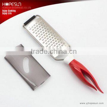 New design red stainless steel fruit grater with flower bud handle