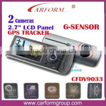 2 Camera car dvr gps