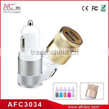 Freee Sample ABS Metal Double Micro USB Car Charger 2 amp