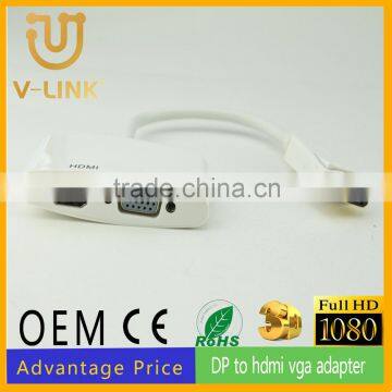 Wholesale gold plated dp to hdmi vga adapter for hdtv monitor