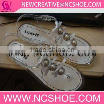 The Shiny Jelly PVC T Shape Shoe Chains For Lady Sandal