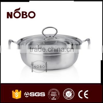 china factory stainless steel soup pot with glass lid