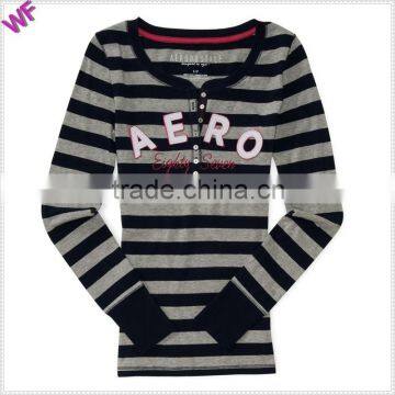 Chinese clothing factory Striped Long Sleeve Tee Shirt Chinese Factories                        
                                                Quality Choice