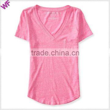 V-neck T-shirt Printed Logo t shirt China wholesale t shirt apparel