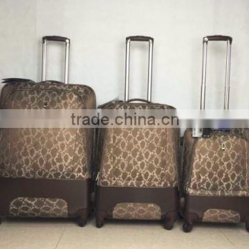 Stock Quality PC with polyester 3pcs trolley luggage set