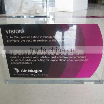 OEM/ODM manufacturer tabletop square clear acrylic paperweight