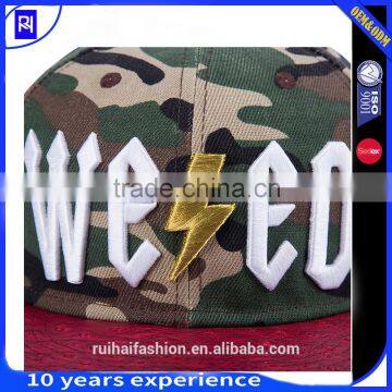 Custom 3D Embroidered Camo Snapback Cap/flat Brim 6 Panel Snapback Hats photo-5