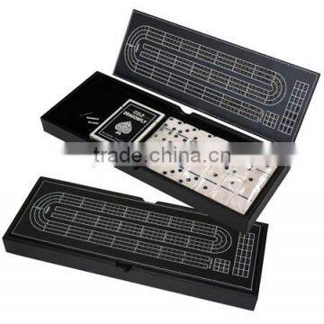 PU leather box eva foam domino game box