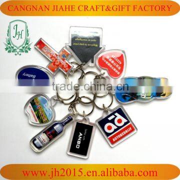 Ice-Cube Clear Acryic Key Ring Promotional Plastic Keychain photo-2