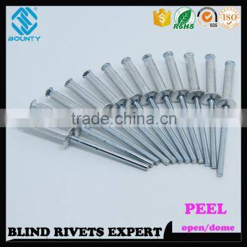HOT SELLING OPEN END FACTORY RECESSED CROWN ALU/ST PEEL RIVETS photo-2
