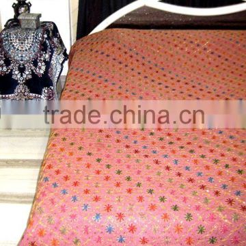 Gold sequin work Hand Embroidered BEDSPREAD BEDSHEET