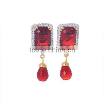 Cubic Zirconia Color Stone Earring