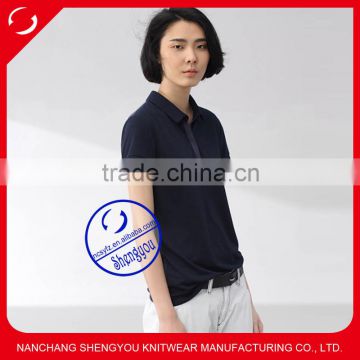 high quality 100 cotton plain women polo t shirt manufactures china