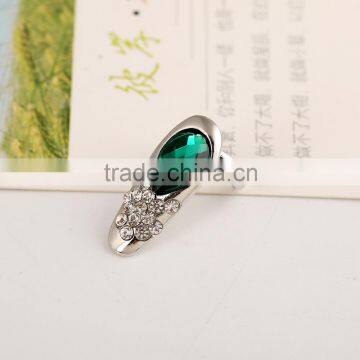 Ring Factory Wholesale Fashion Simple Diamond Drop Gem Opening Finger Nail Ring photo-3