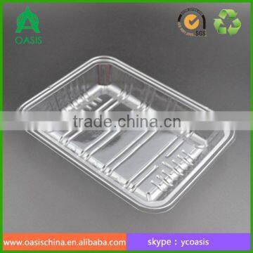 Disposable plastic fruit and vegetable tray for supermarket