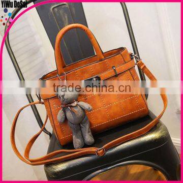 New Solid Totes Handbags Famous Brand Joint Bags Little Bear High Quality Classical Bags Sweet Lady