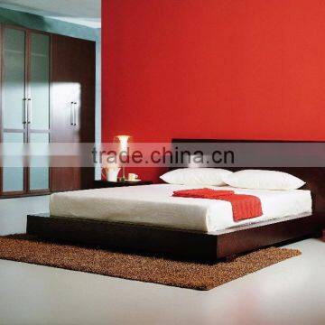 double bed design brown oak color