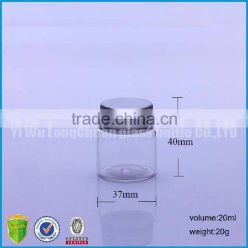 20ml Clear Mini Food Grade Glass Bottles With Colorful Aluminum Cap For Food Package