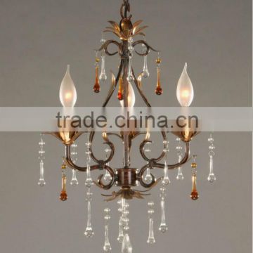 E12 lamp socket metal crystal chandelier lights with UL