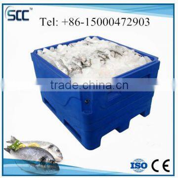 Isothermal container for storing fish, fish storage cooler container For cold (LLDPE+PU insulation)
