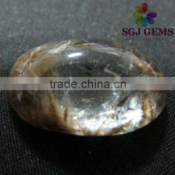 Mystic Crystal quartz-Natural Gemstone Inclusion Oval Lolite Quartz Cabochons Beads