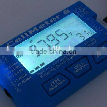 RC CellMeter8 2-8S-Battery Capacity Voltage Checker Meter LiPo-Li-lon-NiMH For 8S LIHV Battery