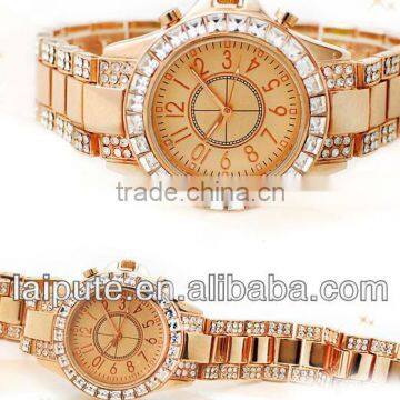 2013 new top brand dimond plated pair watch ,couple wach with pc movt