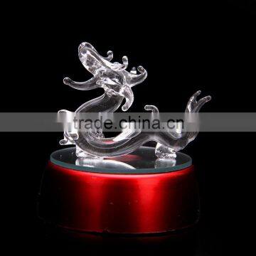 Hot Sale Chinese Zodiac Dragon Crystal Glass Craft Figurine Furniture