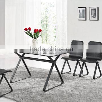 Modern Tempered Glass Dining Table L858 Black Coffee Table Set