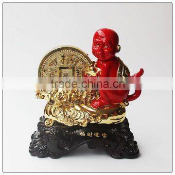 24K Golden Color Resin Money Statue , Resin Animal Statue Hot Sales