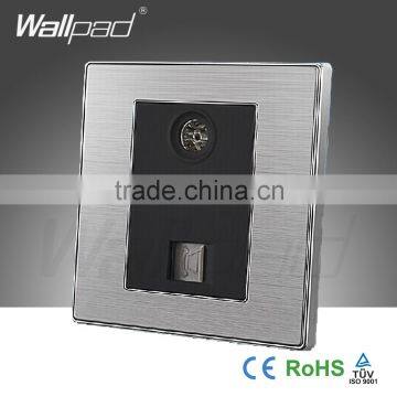 2015 China Hot Sale Wholesaler Wallpad Luxury Wall Light Switch Panel TV+TEL Socket