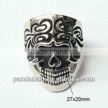 Fashion Stainless Steel Halloween Skeleton Skull Jewellery Rings(RJEW-G002-7)