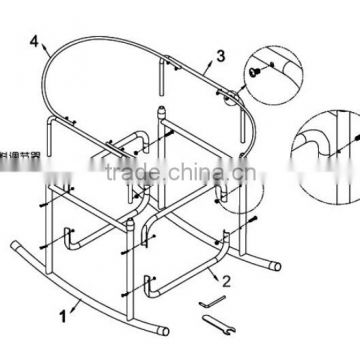 Basket Stand Metal Rocking Stand Metal Stand for Baby Moses Basket Two Side Rocking photo-3