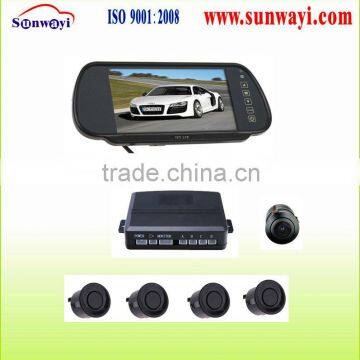 7 inch rear view mirror reversing aid parking sensor with MP5 function 2014