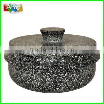 SM713 natural granite stone pot with cover