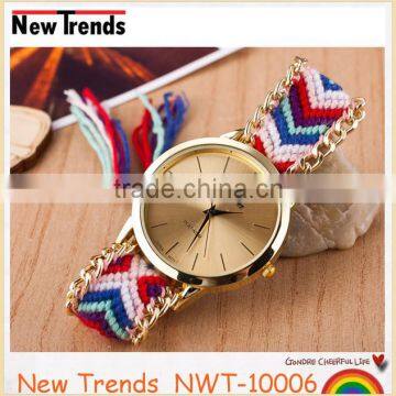 Newest National Style Multi Color Woven Braid Women Bracelet Watches photo-5
