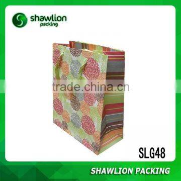Five color fireworks logo printing Wedding paper gift bag with handles