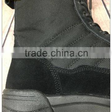 Black Leather Rubber Outsole Army Military Combat Boots for Man photo-4