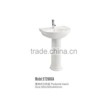 Cheap Pedestal Sink with Overflow Hole ET260GA