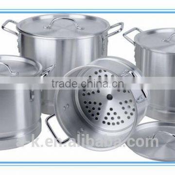 Aluminum Satin Soup Pot Set with Steamer Sheet