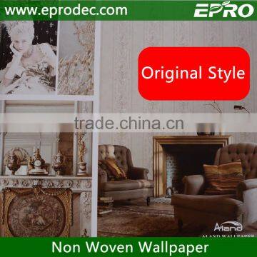 Latest waterproof non woven flower wallpaper